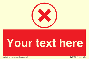 Custom red background, red cross in circle sign